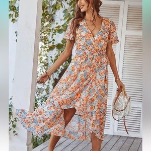 Floral wrap dress